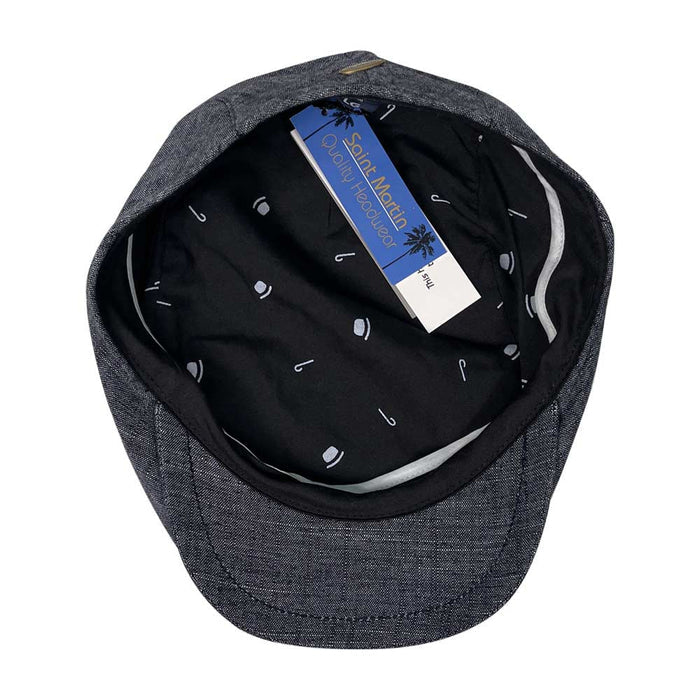 Saint Martin - Charcoal Flat Cap - Interior