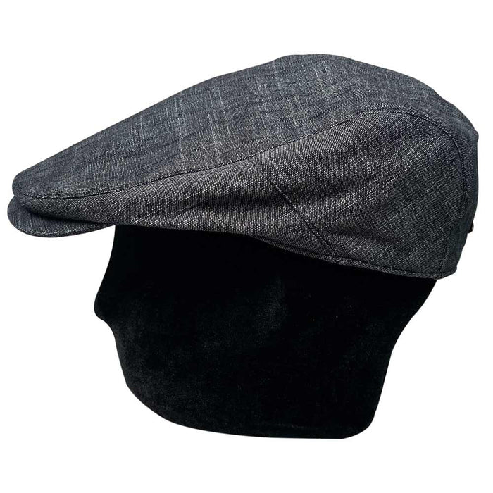 Saint Martin - Charcoal Flat Cap on Head - Side