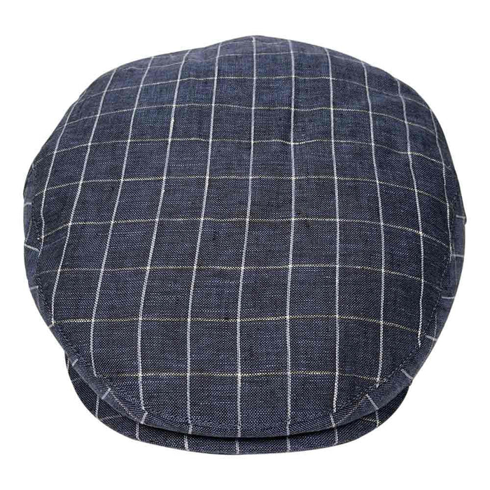 Saint Martin - Blue Checkered Linen Ivy Cap - Front