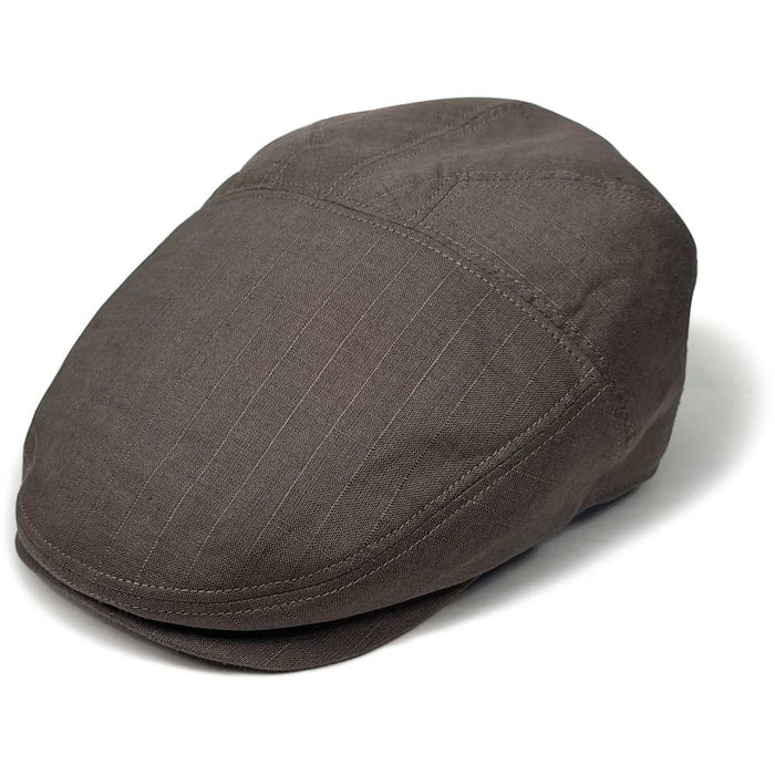 Saint Martin - Grey Linen Pinstripe Driver Cap - Style