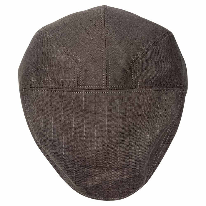 Saint Martin - Grey Linen Pinstripe Driver Cap - Top