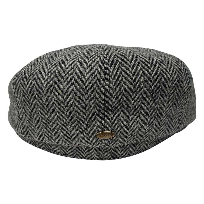 Saint Martin - Grey Wool Newsboy Cap - Back