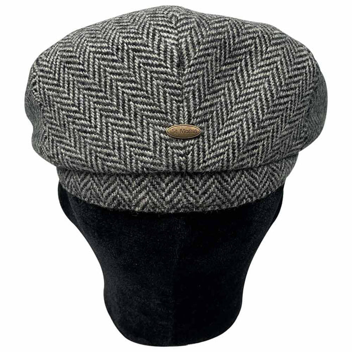 Saint Martin - Grey Wool Felt Ivy Cap on Head - Back