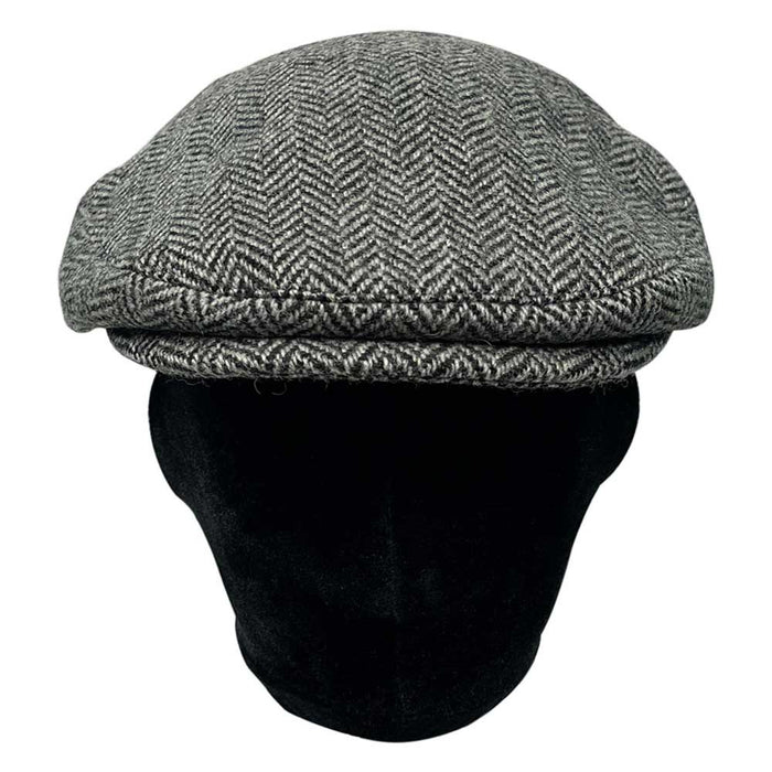 Saint Martin - Grey Wool Felt Ivy Cap on Head - Front