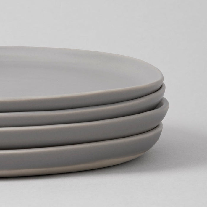 Salad plates dinnerware by Fable Home, shown in a dovegray finish. – #dovegray
