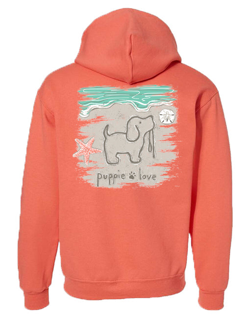 SAND PUP, ADULT HOODIE PUPPIE LOVE