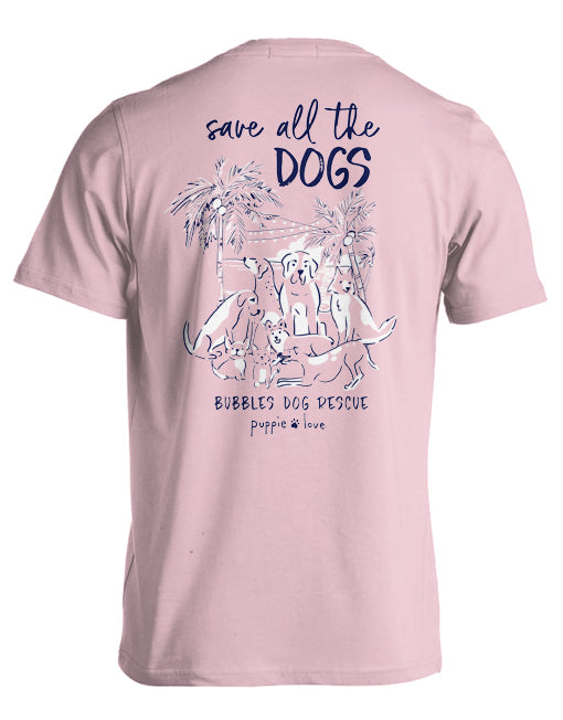 SAVE ALL THE DOGS, LIGHT PINK PUPPIE LOVE x BUBBLES DOG RESCUE