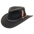 Scala - Crushable Wool Felt Outback Hat Black -