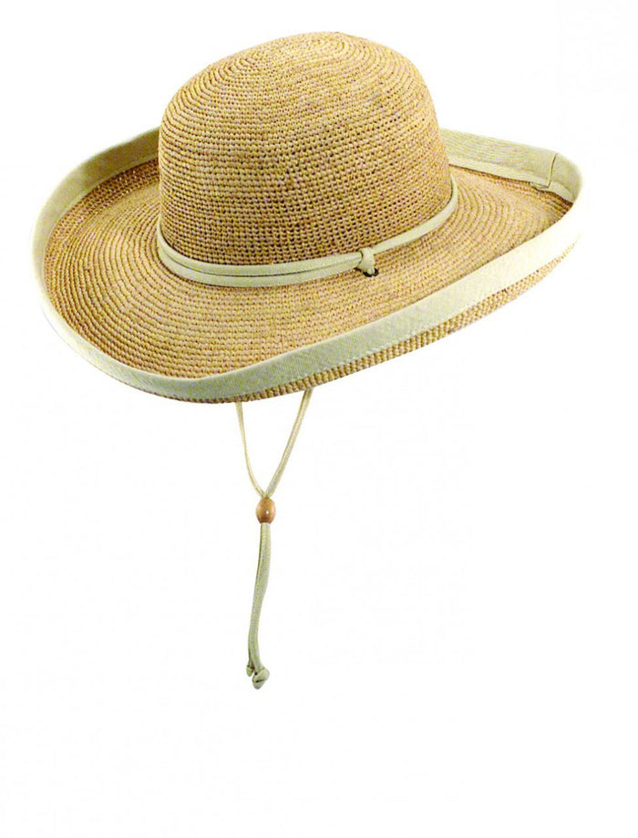 Scala - Fine Crocheted Raffia Kettle Brim Hat Natural