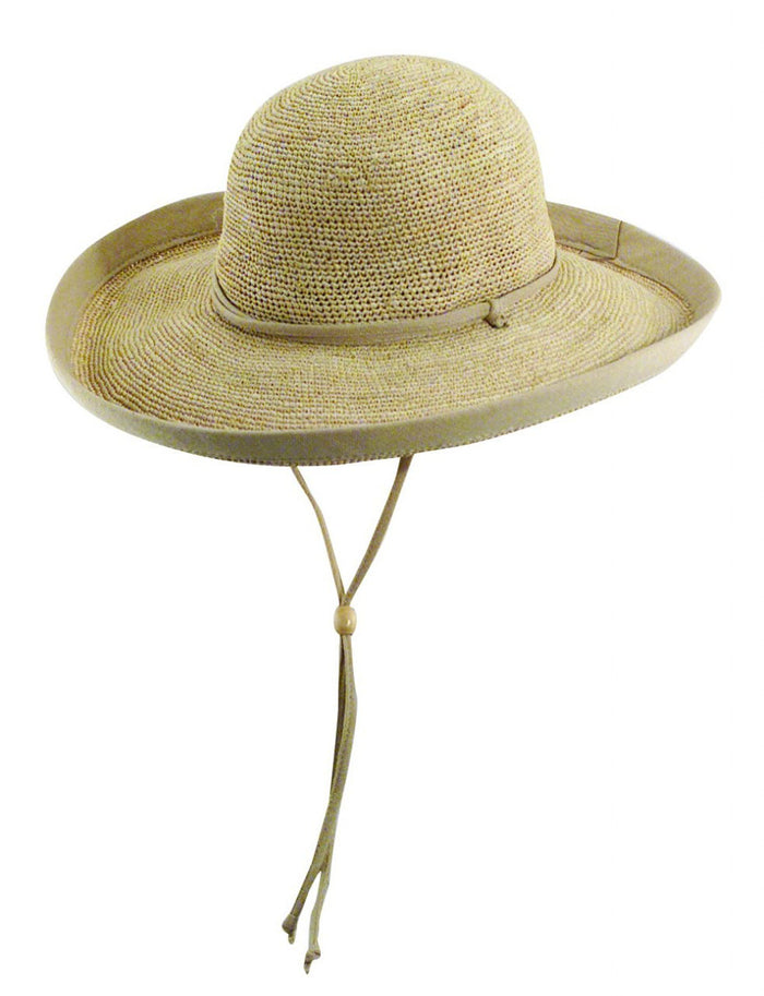 Scala - Fine Crocheted Raffia Kettle Brim Hat Desert