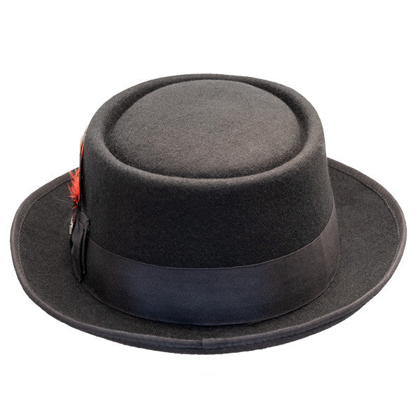 Scala - Jazz Porkpie Wool Felt Hat - Back
