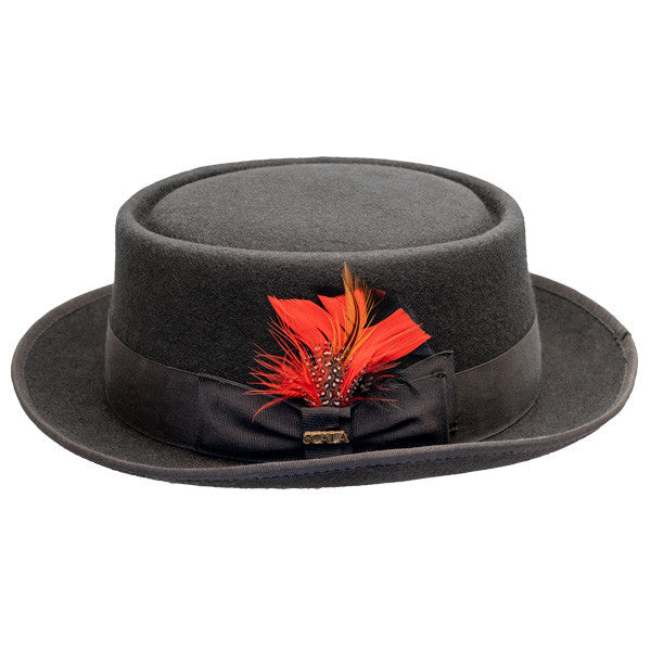 Scala - Jazz Porkpie Wool Felt Hat - Side