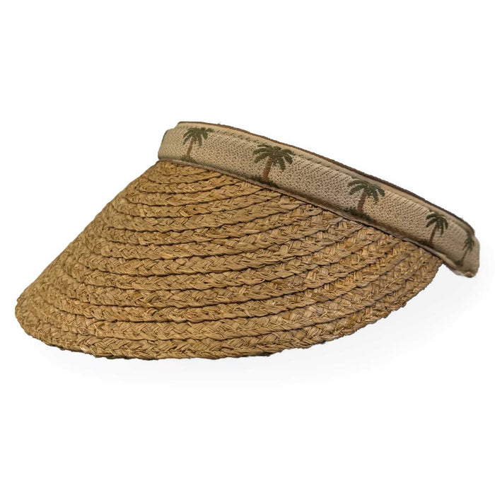 Dorfman-Pacific---Raffia-Palm-Tree-Visor---Terina-Tan