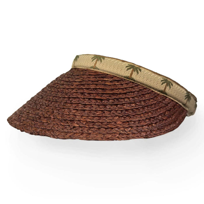 Dorfman-Pacific---Raffia-Palm-Tree-Visor---Terina---Maroon