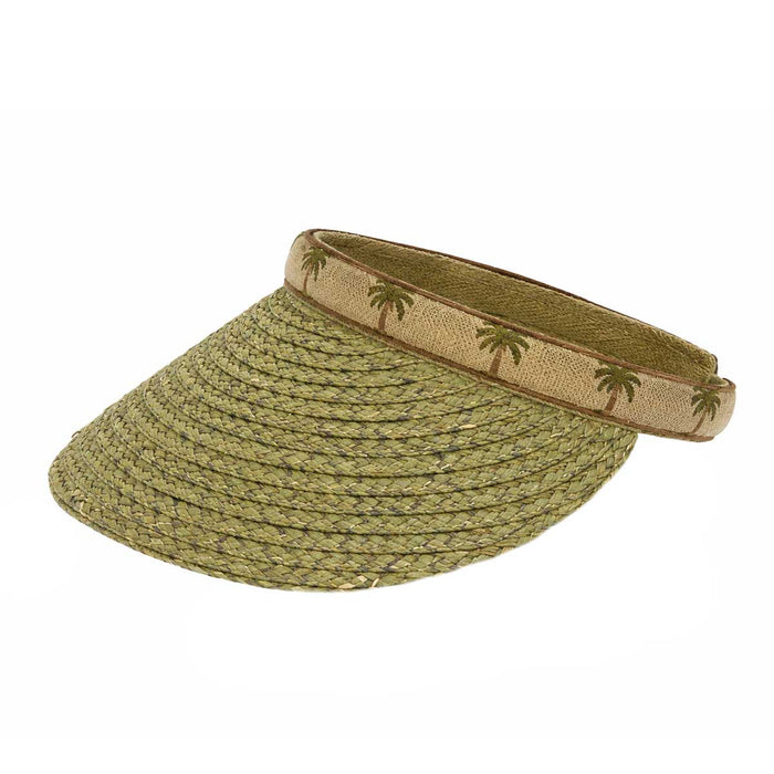Scala - Raffia Visor with Palm Tree emblems