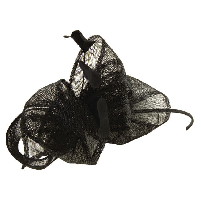 Scala - Black Sinamay Headband Fascinator