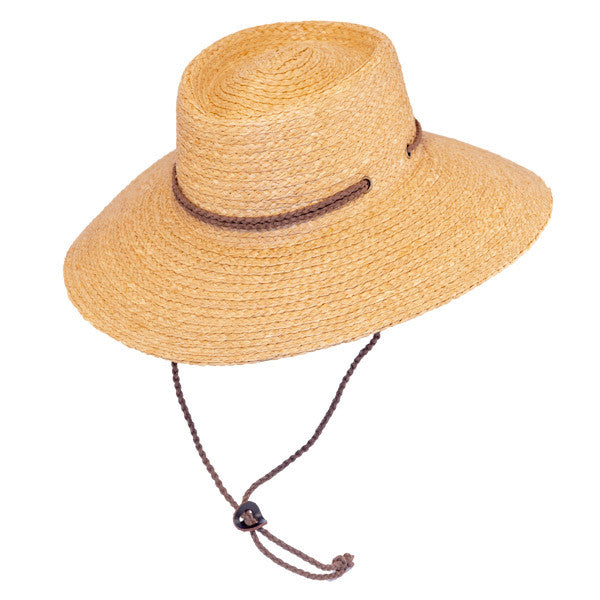 Scala- Braided Raffia Aussie Boater Sun Hat - Chin Chord