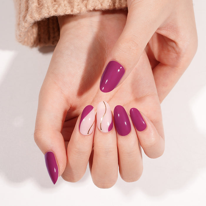 Semi-Cured Gel Nail Wraps - Berry Merlot