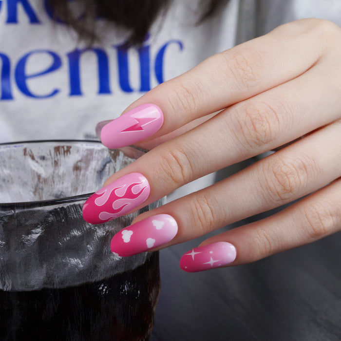 Semi-Cured Gel Nail Wraps - Cosmic Pink
