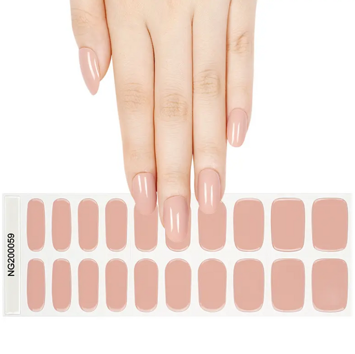 White Smoke Semi-Cured Gel Nail Wraps Beige Nude Solid