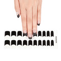 Semi-Cured Gel Nail Wraps Black Tip French Manicure