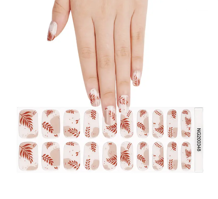 White Smoke Semi-Cured Gel Nail Wraps Leaf Me Be