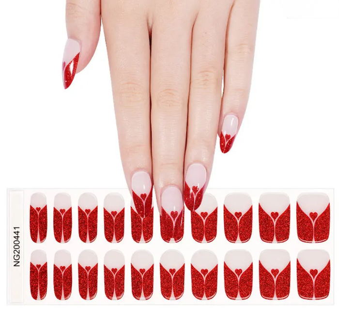 White Smoke Semi-Cured Gel Nail Wraps Love Struck