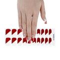 White Smoke Semi-Cured Gel Nail Wraps Red Glitter French Manicure Santa Hat