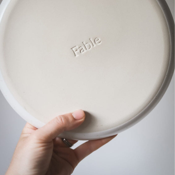 Serving platter dinnerware by Fable Home, shown in a deserttaupe finish. – #deserttaupe