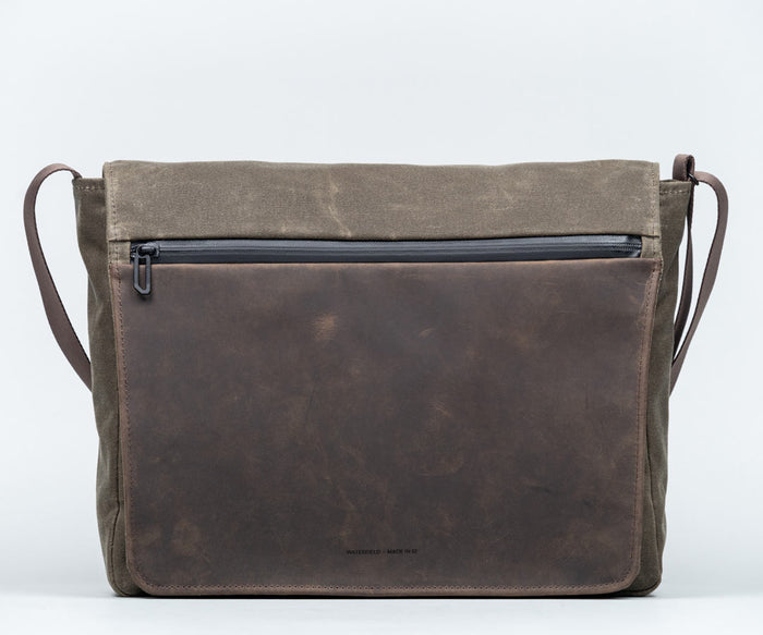 Compact $229 / Waxed Canvas Brown + Chocolate Leather