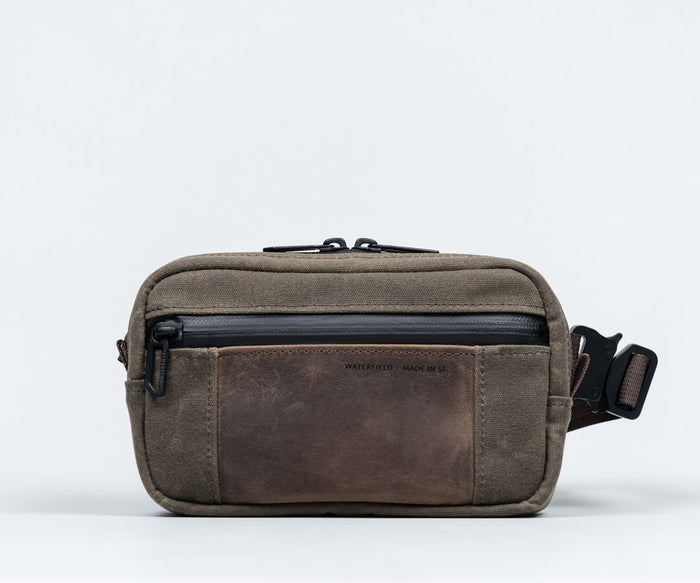 Waxed Canvas Brown + Chocolate Leather $129