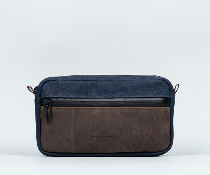 Compact $89 / Navy Waxed Canvas + Chocolate Leather