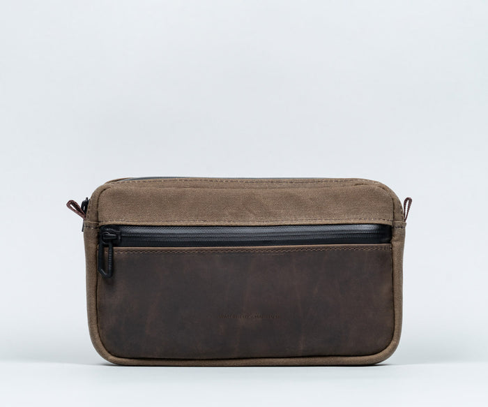 Compact $89 / Brown Waxed Canvas + Chocolate Leather