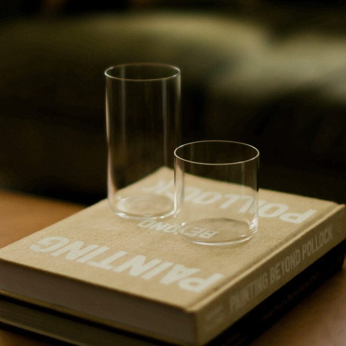 Short glasses pro glassware by Fable Home, shown in a clear finish. – #clear