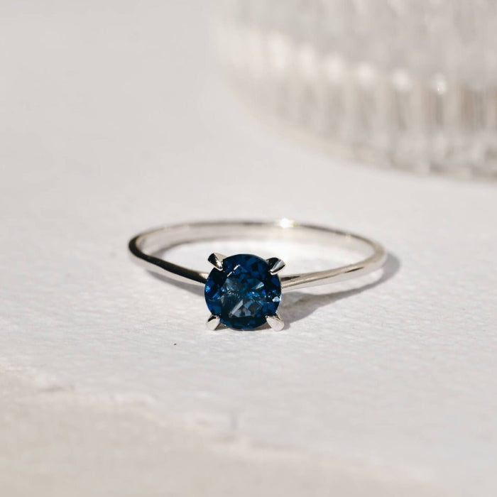 Blue gemstone ring in silver