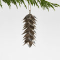 Silver Metal Pinecone Christmas Tree Ornament