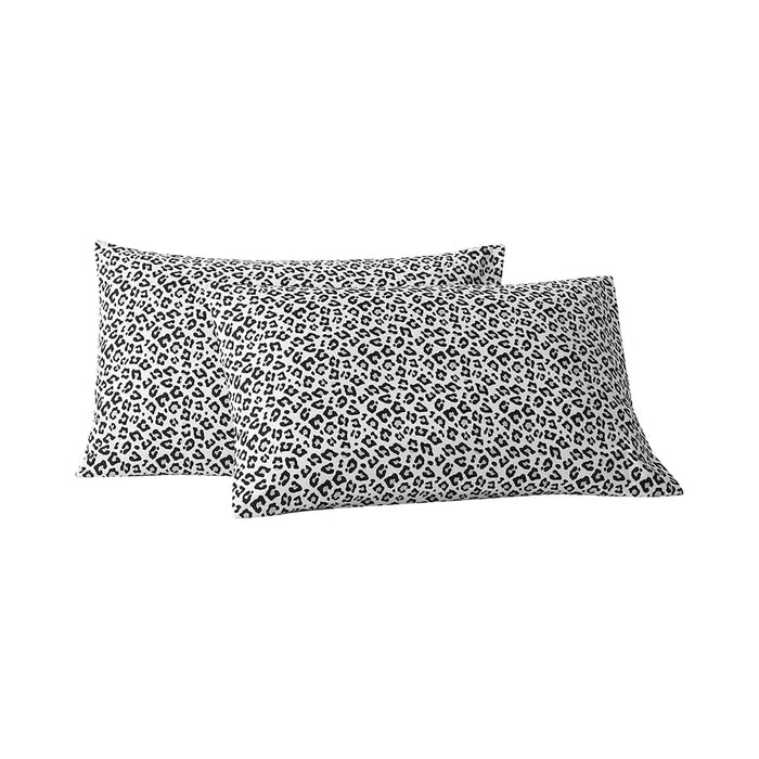 Silver Snow Leopard Pillowcase Set