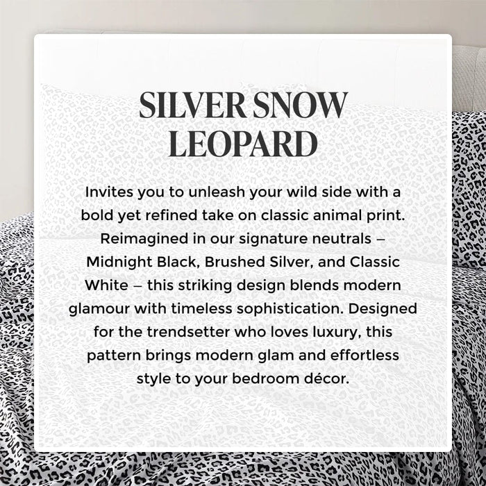 Silver Snow Leopard Sheet Set