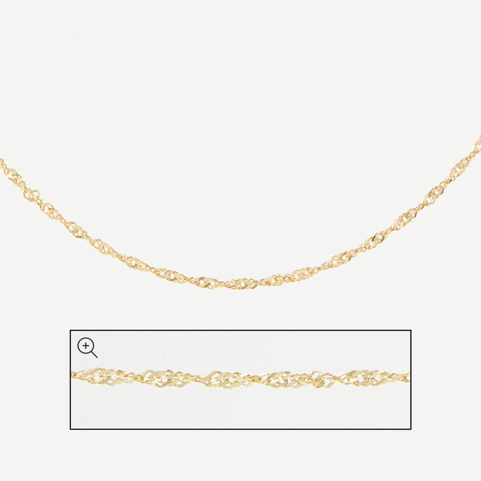 Chain necklace with twist in gold vermeil