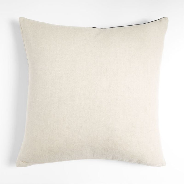 Ska 23" Colorblock Ink Black Velvet Linen Pillow Cover