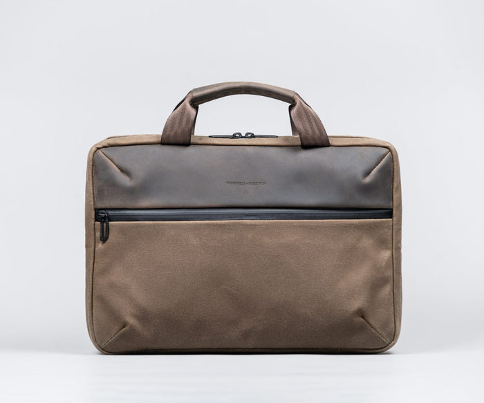 Waxed Canvas + Chocolate Leather $229
