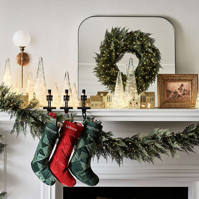 Small Ribbed Clear Glass Christmas Tree 9"