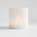 Small White Christmas Tree Ceramic Hurricane Candle Holder
