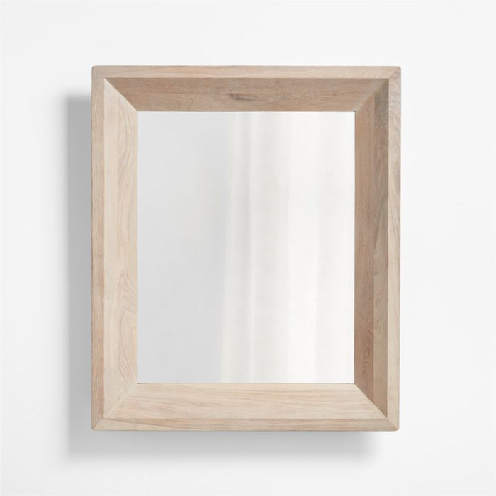 Solomon Rectangular Whitewashed Wood Wall Mirror