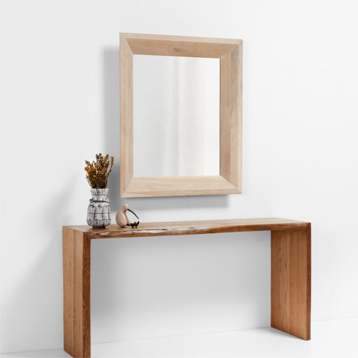 Solomon Rectangular Whitewashed Wood Wall Mirror