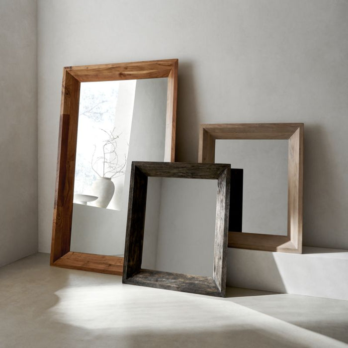 Solomon Rectangular Whitewashed Wood Wall Mirror