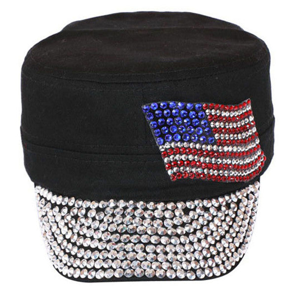 Something Special - Black Jewel Cap with American Flag