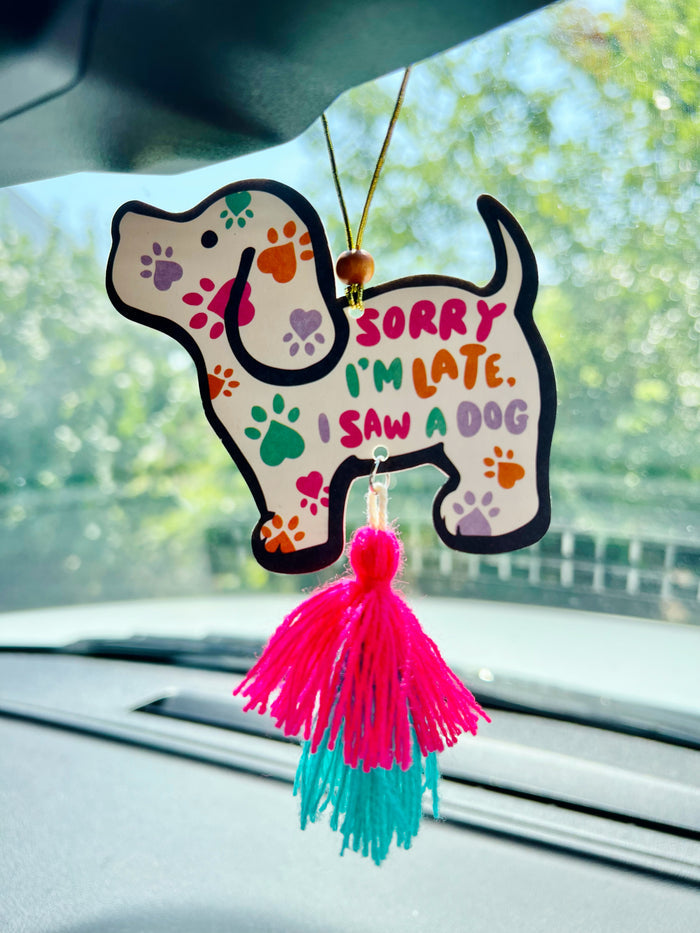SORRY I'M LATE PUP AIR FRESHENER (PACK OF 2) PUPPIE LOVE