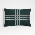 Spruce Green Felted Wool Plaid 22"x15" Holiday Throw Pillow Cover