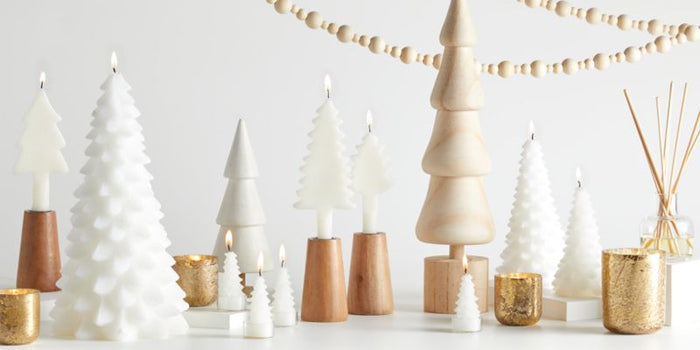 Spruce Tree Taper Candles, Set of 3